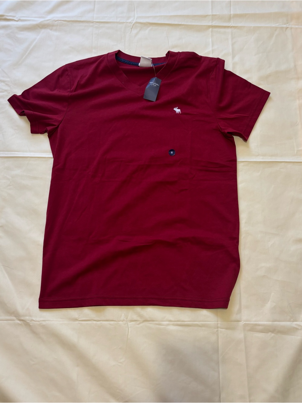 Abercrombie & Fitch Men's Crewneck Soft Tee in Burgundy